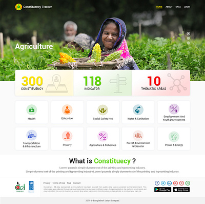 Bangladesh Constituency Tracker Landing page Design. graphic design web design