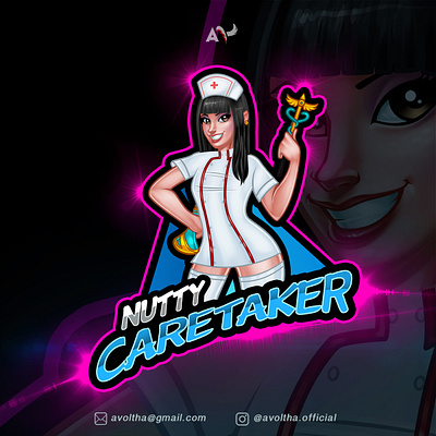 Nutty Caretaker Nurse Cartoon Logo caretaker cartoon cartoon character cartoon illustration cartoonlogo esports logo mascotlogos nurse nursepractitioner nutty nuttybuddy nuttygirl pinup pinupgirl