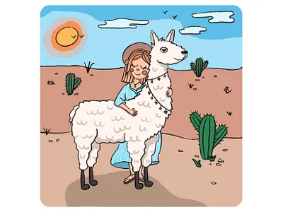 for masha 💁🏼‍♀️💖🦙 art design girl illustration lama portrait procreate