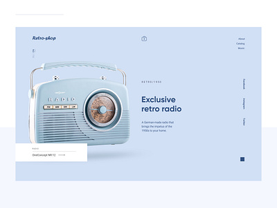 Retro radio Website audio design main minimal minimalism music radio retro ui ux uxui web design webdesign website website design