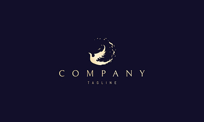 Golden Foenix bird brand branding design logo umuarus vector