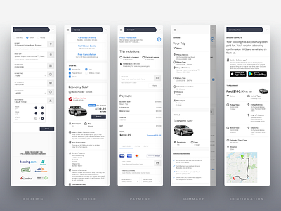 GoCatch Web Booking Flow • Mobile australia book booking car flow form gocatch minimal mobile online payment platform responsive rideshare taxi taxi booking ui vehicle web website