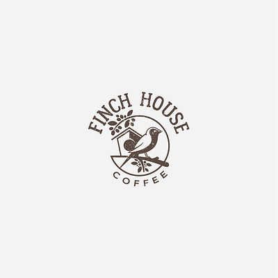 Finch House Coffee bird brand coffee coffee bean finch house logo vintage