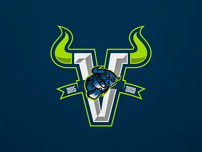 Cowbells 5th Anniversary patch 2020 american football anniversary budapest budapest cowbells cowbells cowbells football football hungary logo logo design tgers diy vector