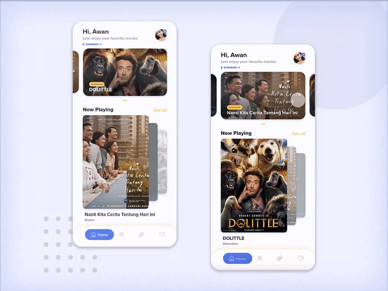 Movies Tickets App - Interaction Design Concept app clean design interactive design iphone x mobile modern movies movies app ui ui design ux ux design