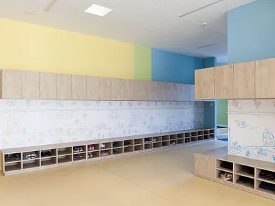 Kindergarten wallpaper design animals figurative illustration kindergarden vector