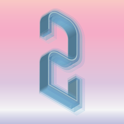 Isometric number 2 digital illustration isometric isometric art isometry minimal