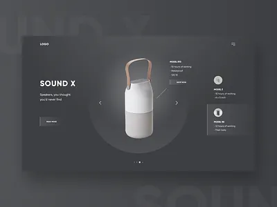 Sound X advertising application clean design ecommerce interface speaker ui user friendly ux web webdesign website
