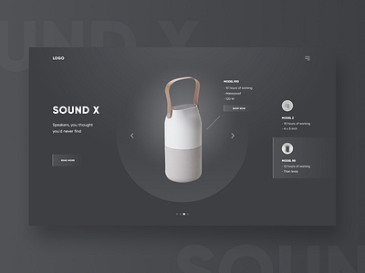 Sound X advertising application clean design ecommerce interface speaker ui user friendly ux web webdesign website