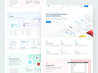Ant Design System for Figma - Website redesign design system figma landing page uikit webflow