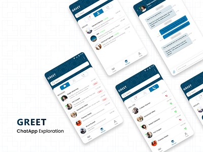 ChatApp Exloration app chat chat app clean debut design minimal mobile ui uiconcept