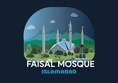 Faisal Mosque adobe illustrator details illustraion mosque vector