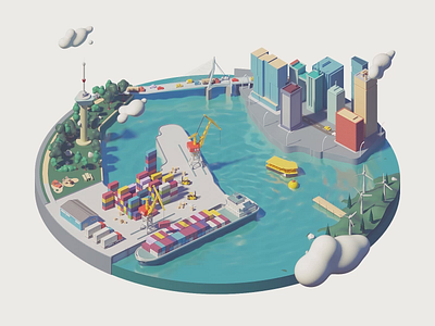 Isometric City 3d 3d animation after effects animation c4d c4d city character cinema 4d design gif illustration isometric isometric animation isometric city loop mobile mobile isometric motion design render truck