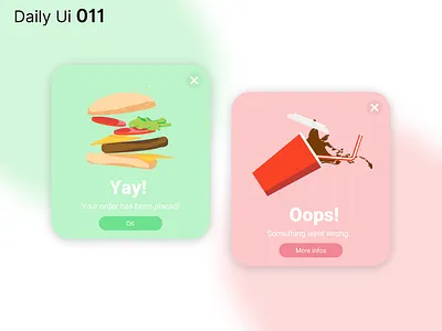 Daily Ui 011 - Flash Message burger daily ui dailyui design feedback flash message food illustration ui uidesign ux