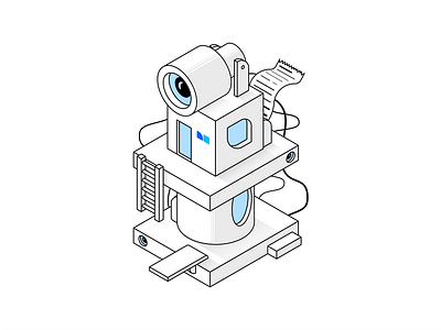 Slideshow illustration illustration isometric presentation robot slideshow svg