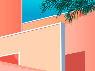 summer mood blue colorful green illustration mood orange pink summer walls