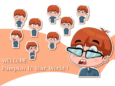 Cute Boy Sticker Design boy cartoon cute design emoji emojiexperts expressions firstshot illustration lovable stickers