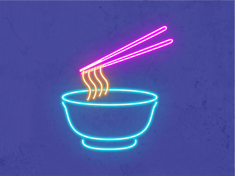 neon ramen adobe illustrator design gif neon vector