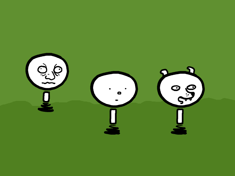 Jumping Buddies dog duck dude green jumping man rabbit spring