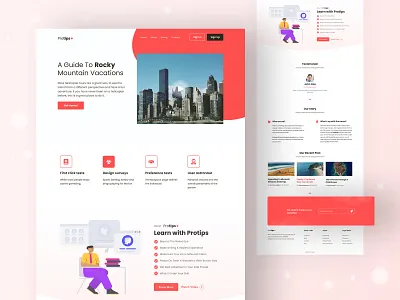 Protips Landing Page clean clean layout color creative design free download free download psd free sketch freebie landing landing page layout product template design ui uidesign ux website website design