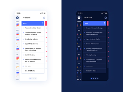 To-Do List - Light vs Dark Mode app dark dark ui light light ui mobile mobile ui to do to do list ui ux