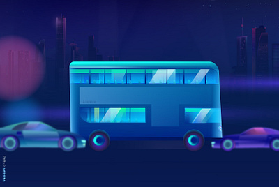 Bus contemporary illustration