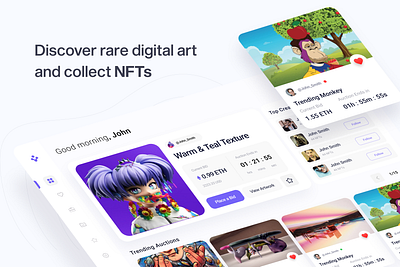 Discover & Collect NFTs 2022 arslan design discover nfts ongoing page project trend ui work