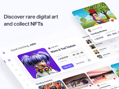 Discover & Collect NFTs 2022 arslan design discover nfts ongoing page project trend ui work