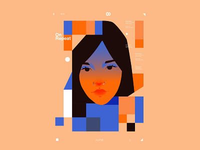On Repeat abstract composition design gird girl girl illustration girl portrait illustration laconic layout lines minimal portrait poster potrait illustration woman woman illustration woman portrait