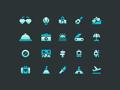 Travel Icons design flat illustration illustrator minimal ui vector web website