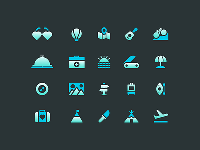 Travel Icons design flat illustration illustrator minimal ui vector web website