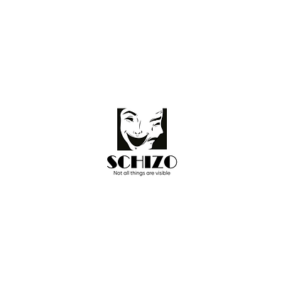 schizo brand design drawing faces illistration logo logos sad schizo smile vector