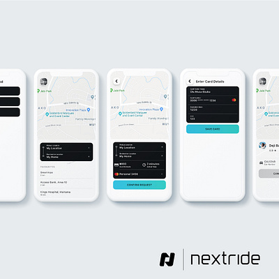 NextRide App Screens app app design app development branding clean design flat icon ios minimal mobile app mobile development motion ride sharing taxi ui ux