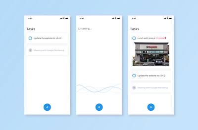 Voice command task app app design minimal ui ux web website