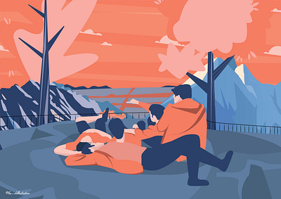 DESIGN TEAM character illustration city illustration design flat design flat illustration flat illustrator happy illustration illustration landscape illustration the chillustrators vector