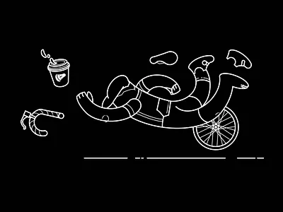 Illustration for a coffee cargo bicycle adobe illustrator bicycle blacknwhite brand identity branding branding design character design coffee design digital art illustration vector vector illustration