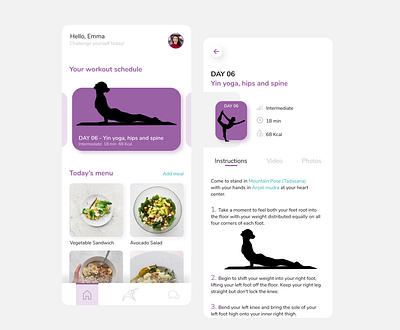 Daily Workouts app app clean fitness mobile app mobile ui ui uidesign ux workout yoga