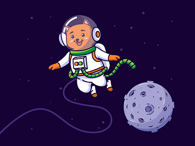 Catstronaut astronaut cat cute cute animal illustration