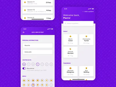 Voice recording app for psychologists app branding design health interface ios mobile patient product design psychologist recording ui ux voice recognition