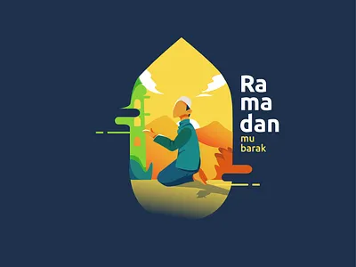 ramadan mubarak app branding design flat illustrat flat illustration flatdesign icon illustration islam logo ramadan ramadan kareem ramadan mubarak typography ui ux web