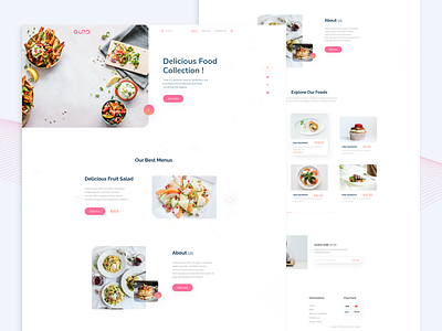 Food Landing Page Concept design food landing landing page minimal ui web webdesign