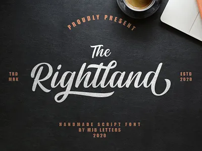Rightland - Modern Bold Script branding calligraphy calligraphy font design font font design fonts graphic design hand drawn handmade font handwriting font lettering logo font script font signature font typeface typefaces typography vintage font vintage fonts