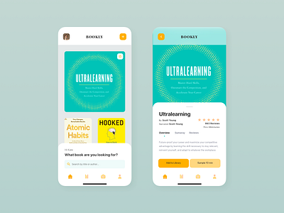 BOOKLY - Audio Book App app application audio audiobook book clean colors ios iphone mobile search store ui uiux ux