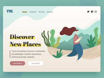Landing Page Illustration adventure download flat illustration landing page nature outdoor travel vector