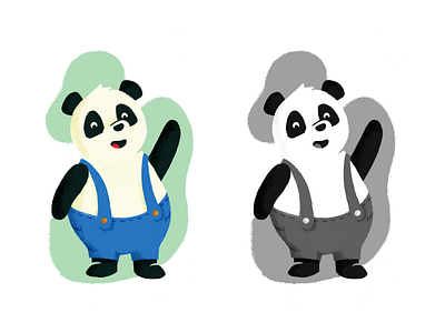 Panda dad father illustration overall panda