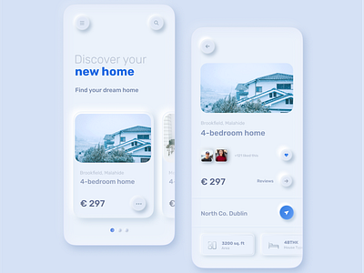 Real Estate App Concept app appartment art direction dashboard design hotel house mobile neumorphism real estate rent sell skeumorphism ui ux