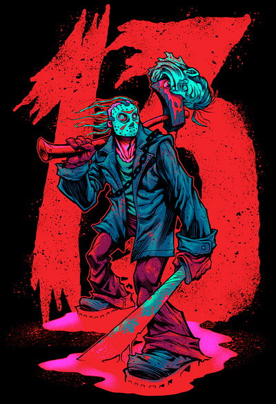 TGIF: 13 (color) friday the 13th horror horror art horror movie illustration jason voorhees poster design