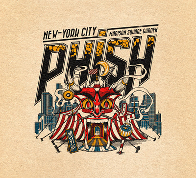Phish T-shirt design concert concert art design graphic illustration japan japanese madison square new york paiheme paihemestudio phish retro retro design tshirt tshirt art tshirt design tshirtdesign vintage