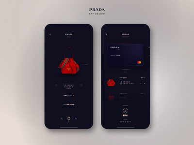 Prada App Design app design mobile prada product shopping ui