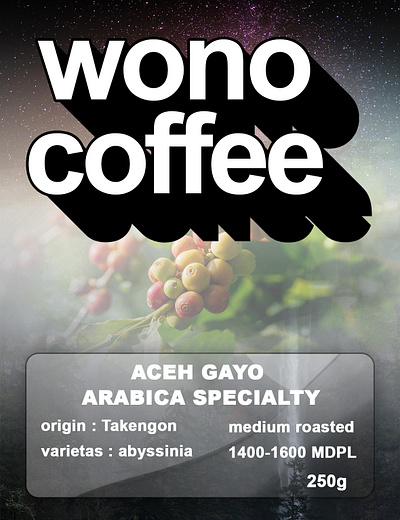 aceh gayo arabika specialty label and box design